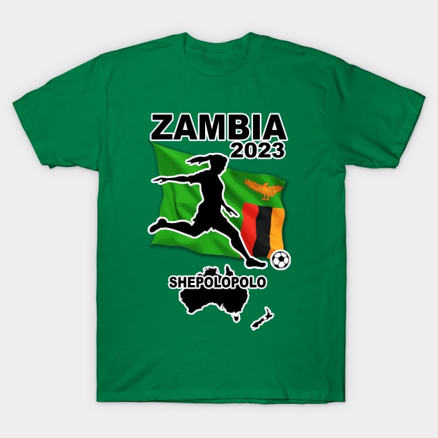 Zambian Womens World Cup Football Soccer Team 2023 T-Shirt by Ireland